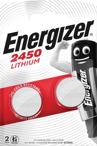 Energizer pile bouton, CR2450, blister 2 pièces