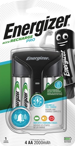 Energizer chargeur Pro Charger, 4 x AA piles inclus, sous blister
