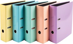 Exacompta Aquarel classeur en carton avec papier pelliculé, ft A4, dos de 8 cm, en couleurs assorties