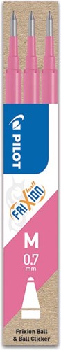 Pilot recharge pour FriXion Ball et Frixion Ball Clicker, pointe moyenne, rose 3 Stuk