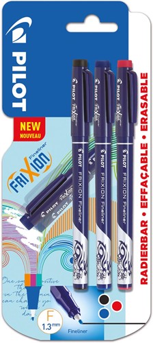 Pilot feutre Frixion Basic, couleurs assorties, set de 3 pièces