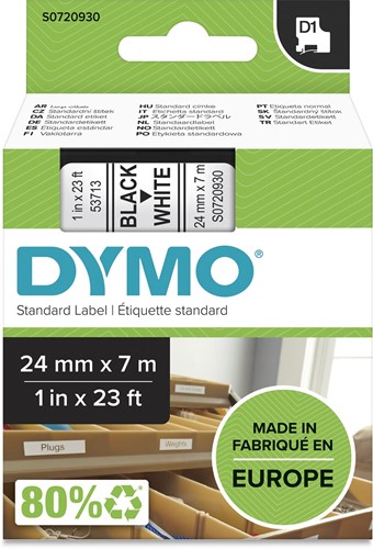 Dymo D1 ruban 24 mm, noir sur blanc 1 Stuk