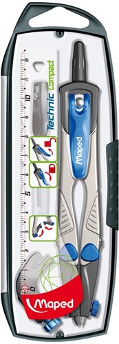 Maped passer Technic Compact 4-delige passerdoos: 1 passer Technic Compact, 1 universeel inzetstuk, 1 ...