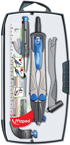 Maped compas Technic Compact coffret 7 pièces: 1 compas Technic Compact, 1 allonge, 1 bague universell...