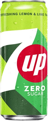 7up zero boisson rafraîchissante, sleek canette de 33 cl, paquet de 24 pièces