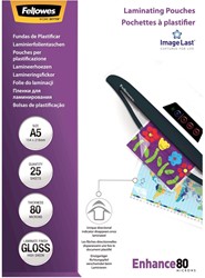 Fellowes pochette à plastifier Enhance80 ft 154 x 216 mm,  160 microns (2 x 80 microns), paquet de 25 25 Stuk