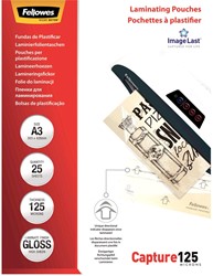 Fellowes pochette à plastifier Capture125 ft A3, 250 microns (2 x 125 microns), paquet de 25 pièces 25 Stuk
