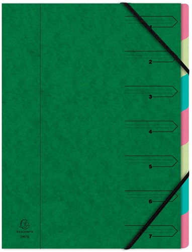 Exacompte Trieur-classeur 7 compartiments, vert