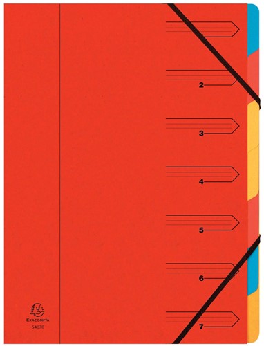 Exacompte Trieur-classeur 7 compartiments, rouge