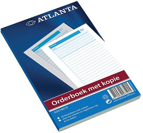 Atlanta by Jalema Orderbook 50 x 2 vel, ft 18,5 x 11 cm, 1 vel carbon 1 Stuk