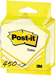 Post-it Notes, 450 feuilles, ft 76 x 76 mm, jaune, sous blister