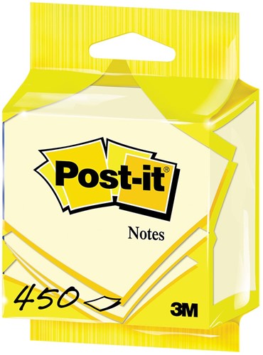 Post-it Notes, 450 vel, ft 76 x 76 mm, geel, op blister