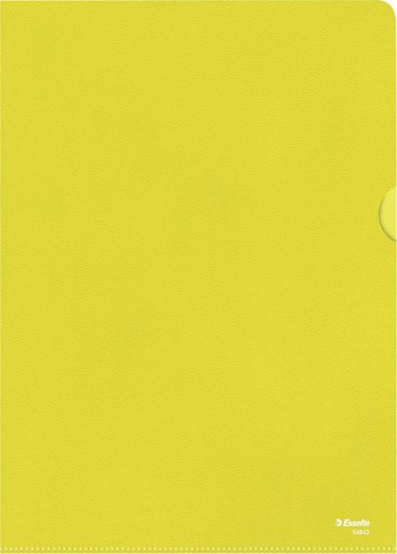 Esselte pochette coin, copy safe, grainée, A4, 115 microns, paquet de 100 pièces, jaune 100 Stuk