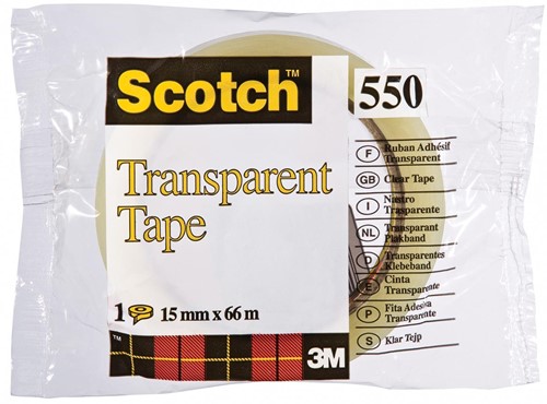 Scotch ruban adhésif transparent 550, ft 15 mm x 66 m 1 Stuk