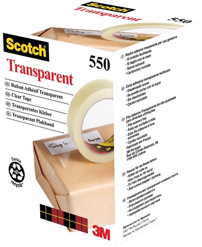 Scotch ruban adhésif transparent 550, ft 19 mm x 66 m 1 Stuk