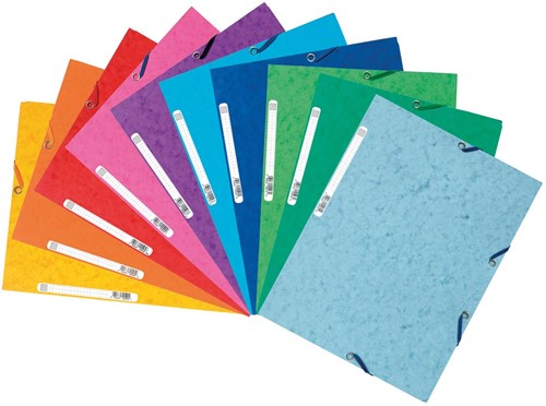 Exacompta elastomap, 3 kleppen, ft A4, geassorteerde     kleuren, pak van 10