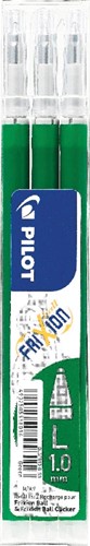 Pilot recharge pour FriXion Ball/Clicker, vert, étui de 3 pièces
