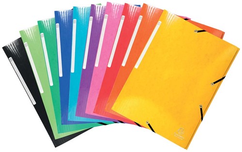 Exacompta Iderama chemise à rabats avec 3 rabats, avec étiquette, couleurs assorties