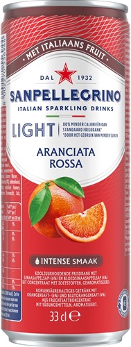 San Pellegrino limonade Aranciata Rossa light, sleek blik van 33 cl, pak van 6 stuks