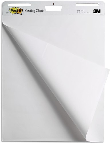 Post-it meeting chart, ft 63,5 x 76,2 cm, gerecycleerd, blok van 30 vel, pak van 2 stuks
