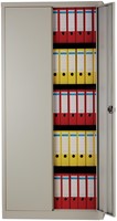 Bisley draaideurkast, ft 195 x 91 x 40 cm (h x b x d), 4 legborden, grijs-2