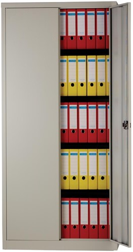 Bisley draaideurkast, ft 195 x 91 x 40 cm (h x b x d), 4 legborden, grijs-2
