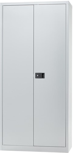 Bisley draaideurkast, ft 195 x 91,4 x 40 cm (h x b x d), 4 legborden, zilverkleurig