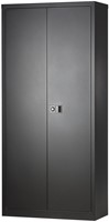 Bisley draaideurkast, ft 195 x 91,4 x 40 cm (h x b x d), 4 legborden, zwart