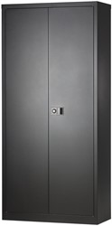 Bisley draaideurkast, ft 195 x 91,4 x 40 cm (h x b x d), 4 legborden, zwart
