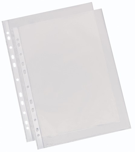 Esselte geperforeerde showtas glashelder, standaard, 60 micron, doos van 100 stuks 100 Stuk