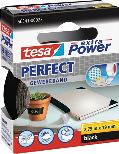 Tesa Extra Power Perfect, ft 19 mm x 2,75 m, noir 1 Stuk