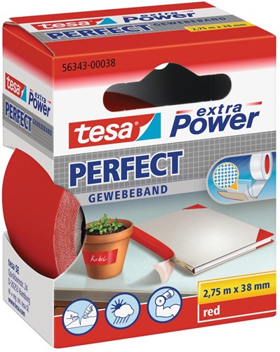 Tesa Extra Power Perfect, ft 38 mm x 2,75 m, rouge 1 Stuk