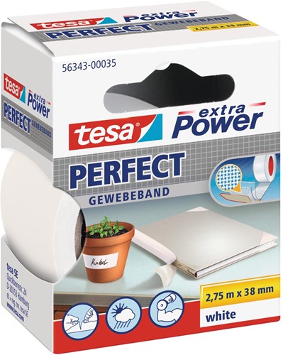 Tesa extra Power Perfect, ft 38 mm x 2,75 m, wit 1 Stuk