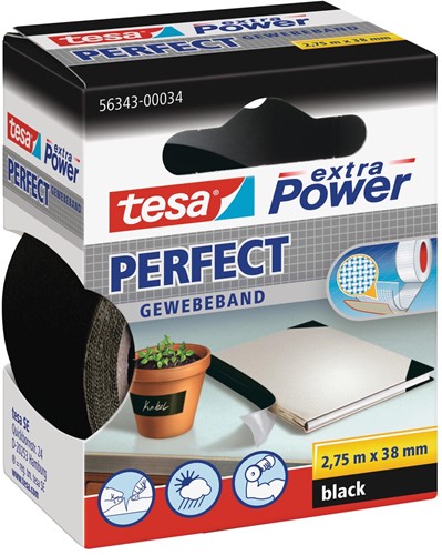 Tesa Extra Power Perfect, ft 38 mm x 2,75 m, noir 1 Stuk
