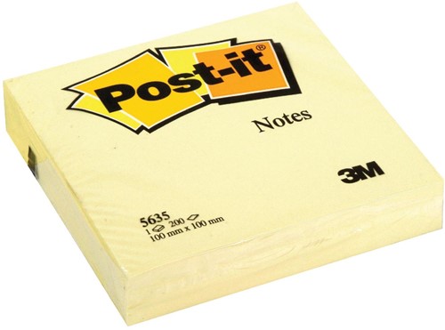 Post-it Notes ft 101 x 101 mm, geel, blok van 200 vel