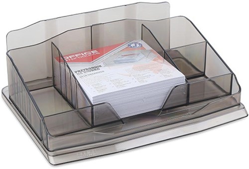 OFFICE products bureau organizer, inclusief notes, 6 vakken, transparant zwart