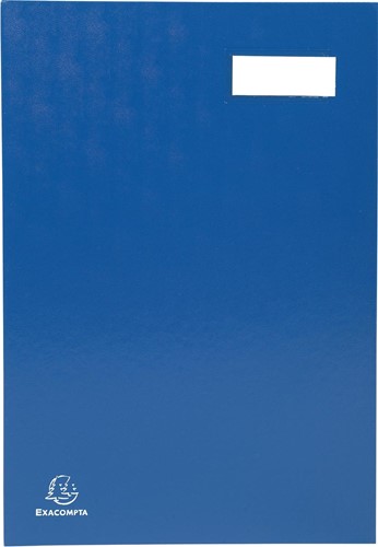Exacompta handtekenmap voor ft 24 x 35 cm, uit karton overdekt met pvc, 20 indelingen, blauw