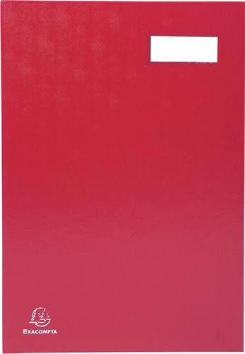 Exacompta signataire pour ft 24 x 35 cm, en carton couverte avec pvc, 20 compartiments, rouge