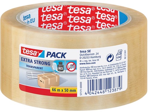 Tesa verpakkingsplakband Extra Strong, ft 50 mm x 66 m, PVC, transparant 1 Stuk