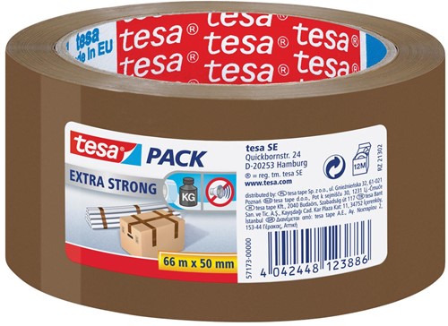 Tesa verpakkingsplakband Extra Strong, ft 50 mm x 66 m, PVC, bruin 1 Stuk