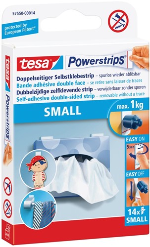 tesa Powerstrips SMALL, draagkracht 1 kg, blister van 14 stuks 14 Stuk