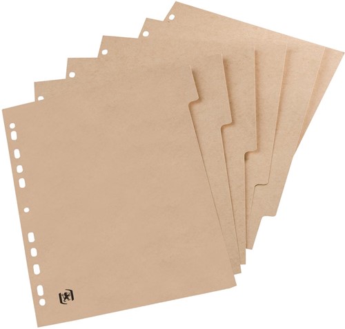 Oxford Touareg intercalaires, en carton, ft A4, non imprimé, 11 trous, 6 onglets 1 Stuk