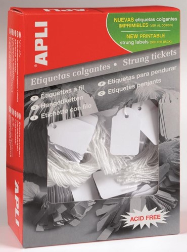 Apli draadetiketten ft 28 x 43 mm (b x h) (391), doos van 500 stuks 500 Stuk
