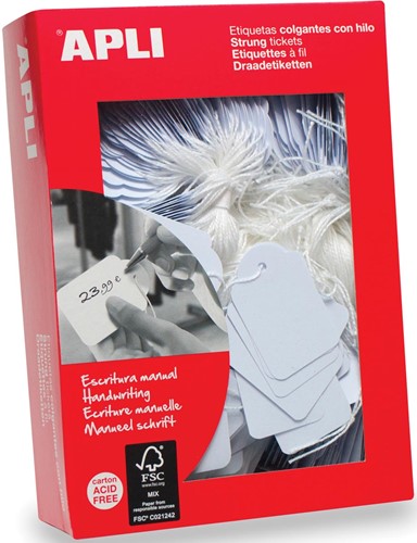 Apli draadetiketten ft 36 x 53 mm (b x h) (392), doos van 500 stuks 500 Stuk