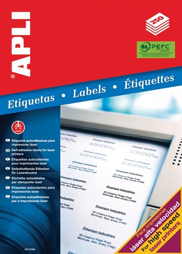 Apli étiquettes blanches ft 70 x 37 mm (l x h), 6.000 pièces, 24 par feuille (2520)