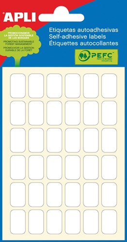 Apli étiquettes blanches ft 10 x 16 mm (l x h), 216 pièces, 36 par feuille (2669)
