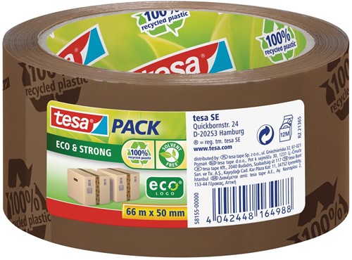 Tesapack eco & strong ecoLogo, ft 50 mm x 66 m, PVC, bruin
