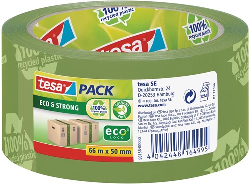 Tesapack eco & strong ecoLogo, ft 50 mm x 66 mm, PVC, groen 1 Stuk