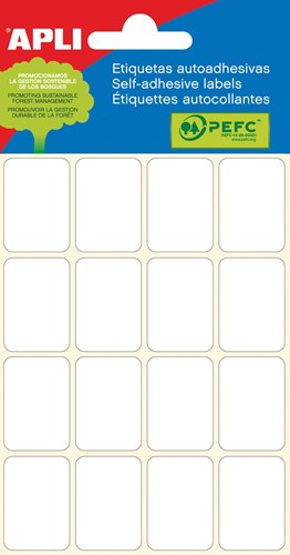 Apli étiquettes blanches ft 19 x 27 mm (l x h), 96 pièces, 16 par feuille (2675)