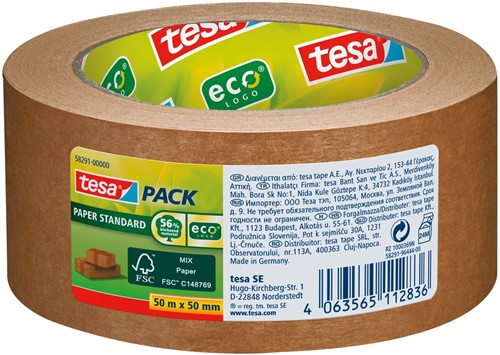 tesa ruban adhésif d'emballage Paper Standard, ft 50 mm x 50 m